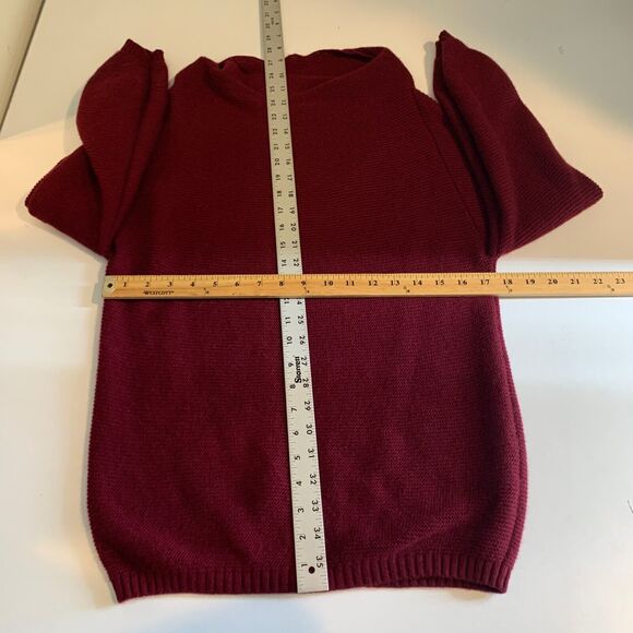 The Reset R Label Sweater Womens M Medium Ruby Ribbed Wool Cashmere Oversized - Picture 9 of 14